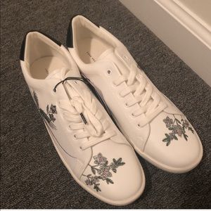 Zara White sneakers with metallic embroidery 9